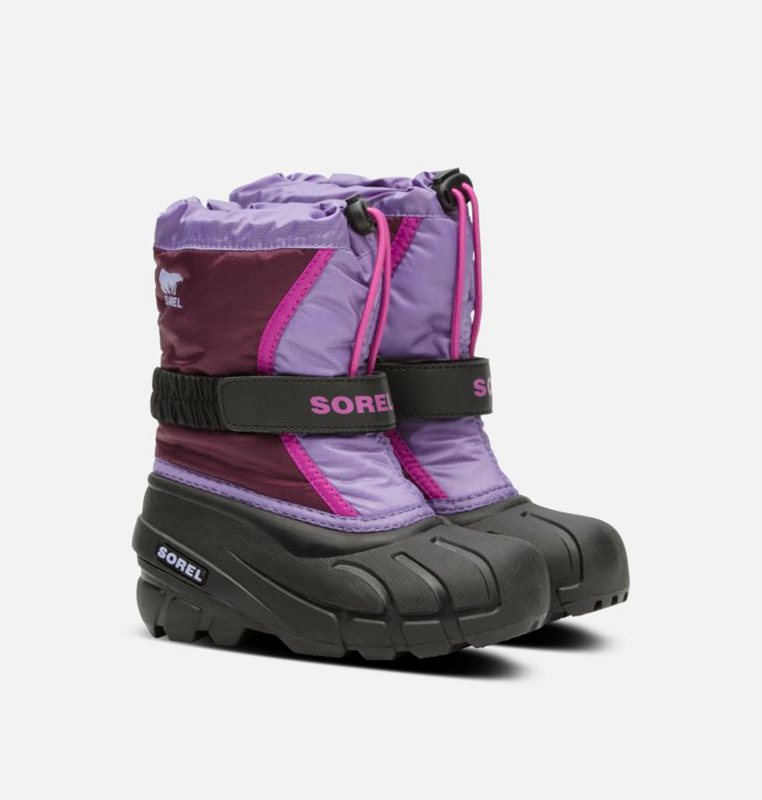 Sorel Childrens Flurry™ - Kids Snow Boots Purple/Black - 095782LFM